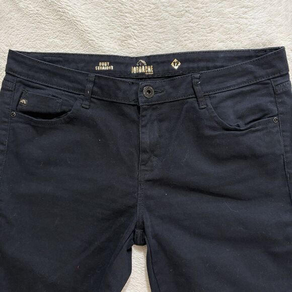 Jordache Denim Jeans Women’s 12 Black Ruby Straight Leg 5 Pocket Denim Casual - Picture 2 of 11